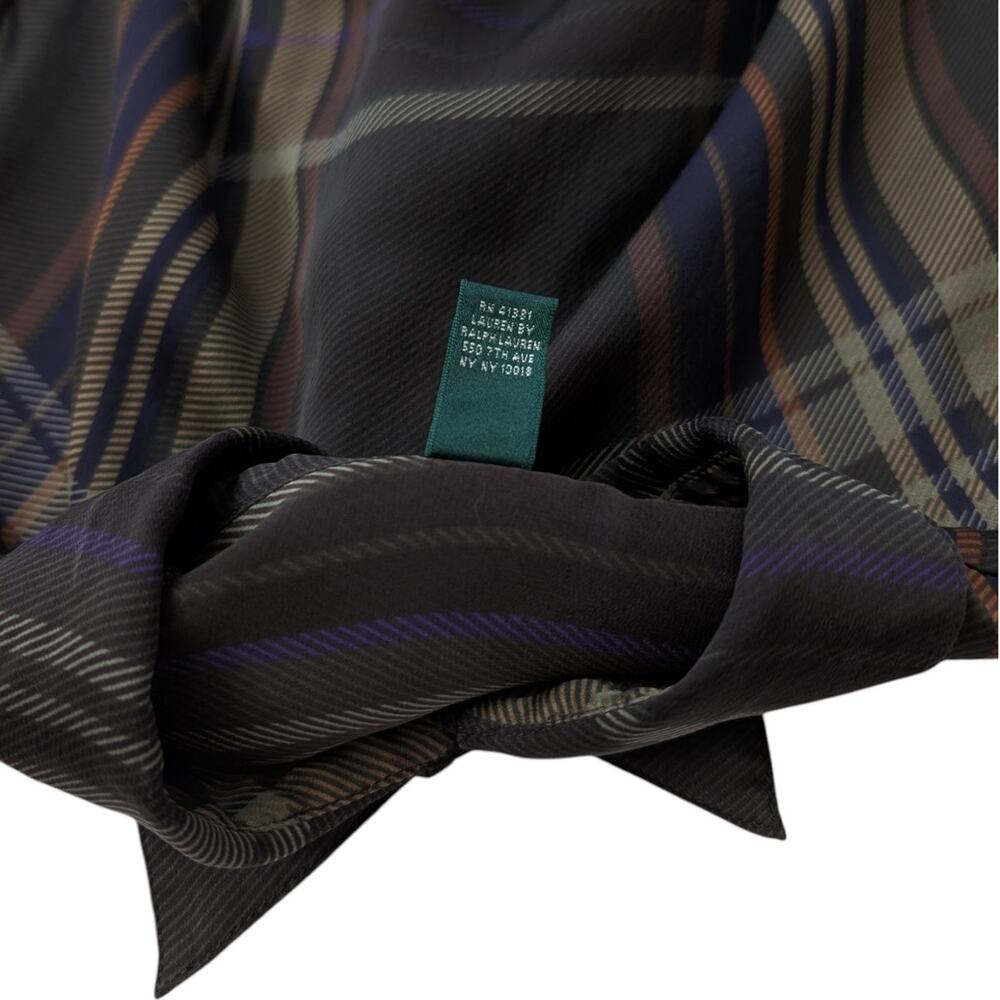 Lauren Ralph Lauren Vintage Silk Plaid Button Down Blouse - Picture 9 of 12